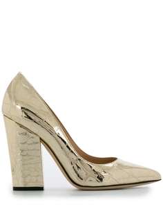 Sergio Rossi 105mm embossed croc pumps