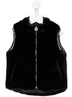 Givenchy Kids жилет из искусственного меха с вышитым логотипом