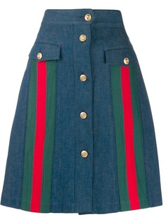 Gucci джинсовая юбка А-силуэта