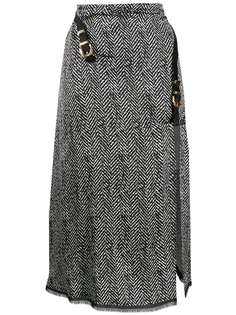 Versace юбка миди с узором в елочку