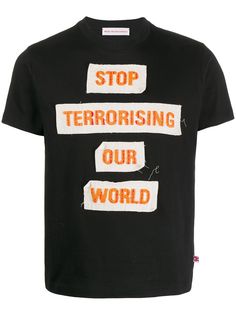 Walter Van Beirendonck Pre-Owned футболка 2015-го года с нашивкой Stop Terrorising Our World