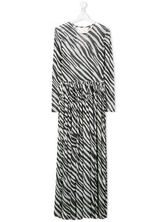CAROLINE BOSMANS kids платье макси с зебровым принтом