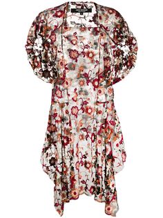 Junya Watanabe Comme des Garçons Pre-Owned сетчатое платье 2000-х годов с цветочным принтом