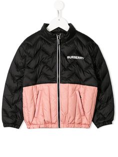 Burberry Kids двухцветная куртка-пуховик