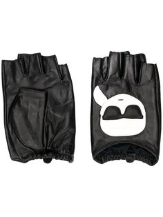 Karl Lagerfeld перчатки-митенки с логотипом Ikonik