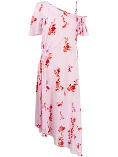 Preen Line платье с открытыми плечами и цветочным принтом