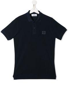Stone Island Junior рубашка-поло с вышитым логотипом
