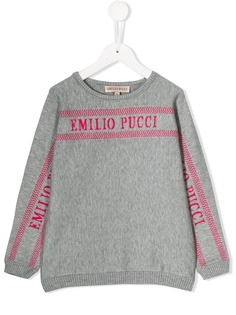 Emilio Pucci Junior джемпер вязки интарсия с логотипом