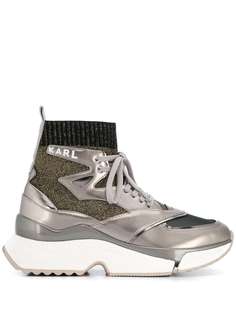 Karl Lagerfeld кроссовки-носки с эффектом металлик