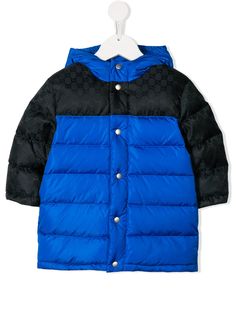 Gucci Kids пуховик с узором GG