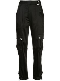 Jonathan Simkhai high-waisted satin cargo trousers