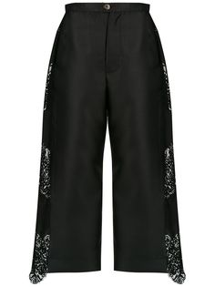 À La Garçonne lace detail cropped trousers