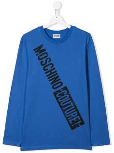 Moschino Kids топ с длинными рукавами и логотипом