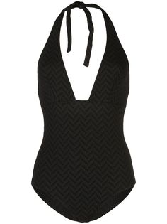 Eres zig-zag pattern halter swimsuit