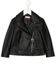 Pinko Kids байкерская куртка из искусственной кожи
