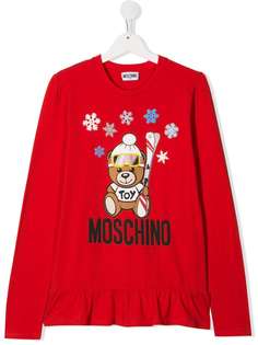 Moschino Kids топ с принтом Ski Teddy Bear