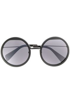 Yohji Yamamoto солнцезащитные очки оверсайз в круглой оправе