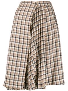 Paco Rabanne юбка в клетку с плиссированной вставкой