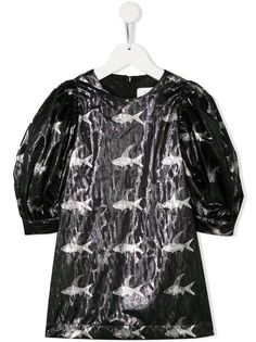 CAROLINE BOSMANS kids жаккардовое платье с эффектом металлик