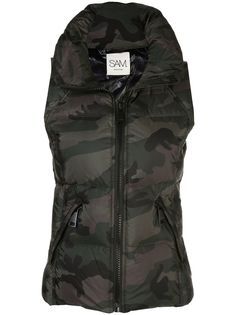 SAM. camouflage print puffer gilet
