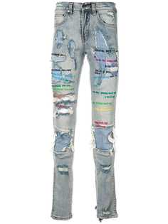 Ev Brovado джинсы скинни с прорезями и принтом