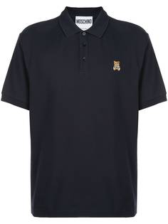 Moschino рубашка-поло с нашивкой-логотипом