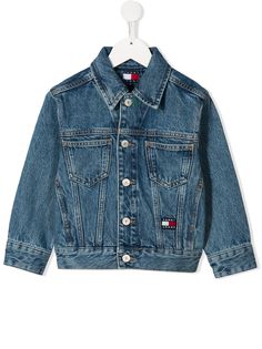 Tommy Hilfiger Junior джинсовая куртка с вышитым логотипом