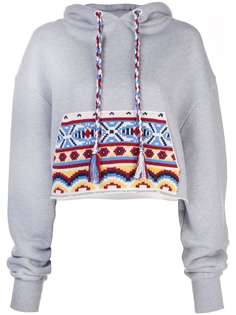 Alanui укороченное худи с контрастным карманом