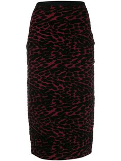 DVF Diane von Furstenberg трикотажная юбка-карандаш с леопардовым принтом