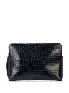 Loewe crocodile-effect pouch