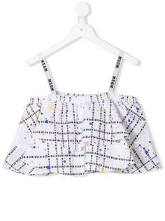 Msgm Kids парусиновый топ с принтом