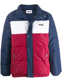 Fila пуховик в стиле колор-блок