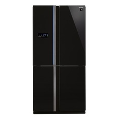 Холодильник SHARP SJ-FS97VBK, трехкамерный, черное стекло