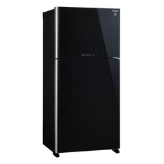Холодильник SHARP SJ-XG60PGBK, двухкамерный, черное стекло