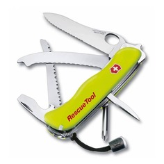 Складной нож Victorinox RescueTool One Hand, функций: 12, 111мм, салатовый , коробка картонная [0.8623.mwn]