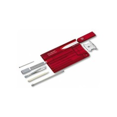 Швейцарская карта Victorinox SwissCard Quattro (0.7200.T) красный полупрозрачный коробка подарочная