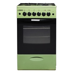 Газовая плита REEX CGE-540, электрическая духовка, без крышки, зеленый