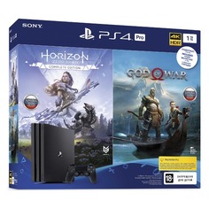 Игровые приставки Игровая консоль PLAYSTATION 4 Pro с 1 ТБ памяти, играми God of War, Horizon: Zero Dawn, PS719994602, черный