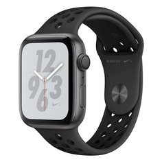 Смарт-часы APPLE Watch Series 4 Nike+, 44мм, темно-серый / черный [mu6l2/a]
