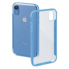 Чехол (клип-кейс) HAMA Frame, для Apple iPhone XR, прозрачный/синий [00185760]