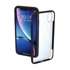 Чехол (клип-кейс) HAMA Frame, для Apple iPhone XR, прозрачный/черный [00185142]