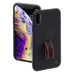 Чехол (клип-кейс) HAMA Red Sensation No. 2, для Apple iPhone X/XS, черный/красный [00186167]