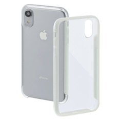 Чехол (клип-кейс) HAMA Frame, для Apple iPhone XR, прозрачный/белый [00185758]