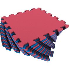 Коврик-пазл Eco-cover цвет: красный/синий (16 дет.) 100 х 100 см