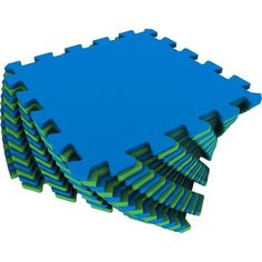 Коврик-пазл Eco Cover цвет: синий/зеленый (16 дет.) 100 х 100 см