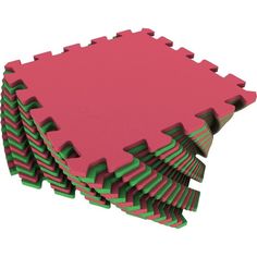 Коврик-пазл Eco-cover цвет: красный/зеленый (16 дет.) 100 х 100 см