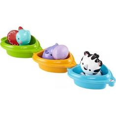 Игрушка для ванной Fisher-Price Друзья на лодочках 3 шт, 29.5 x 10 x 14 см