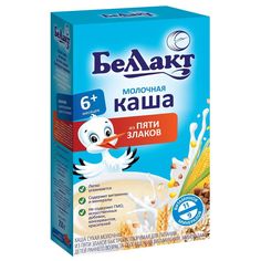 Каша Беллакт молочная 5 злаков с 6 месяцев, 250 г