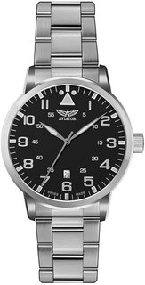 Швейцарские мужские часы в коллекции Vintage Airacobra Мужские часы Aviator V.1.11.0.036.5