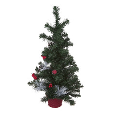 Ель искусственная Guan Arts/3 Way украшенная с шишками 60 см (990322 B/24)